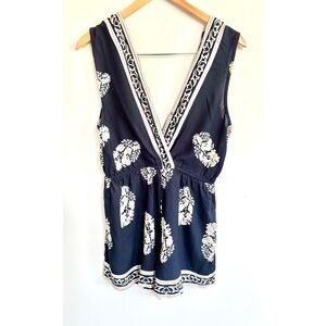 Romper Navy Blue and White Sleeveless Women's Summer Shorts from DEVI Co…